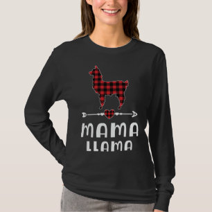 Mama Llama Christmas Pajama Red Kariert Buffalo Fa T-Shirt
