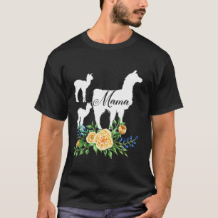 Mama Llama Floral Mama von zwei Blume Geschenk Alp T-Shirt