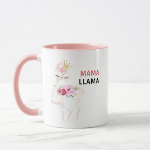 Mama Llama Funny Hübsch Floral Pink Llama Tasse