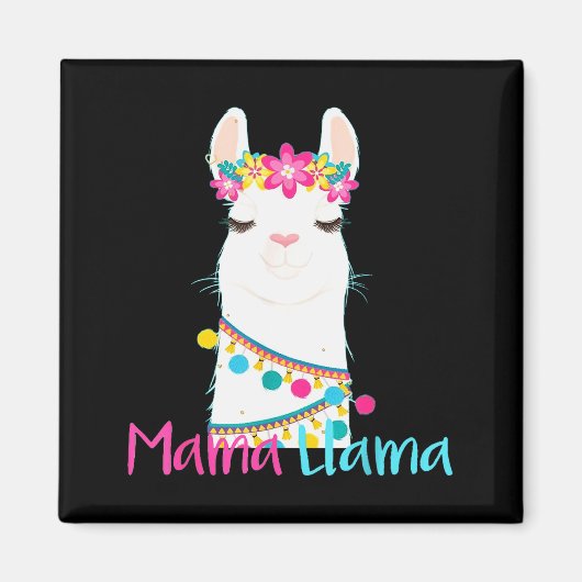Mama Llama Funny Mother's Day Shirt For Women Mom Magnet (Vorne)