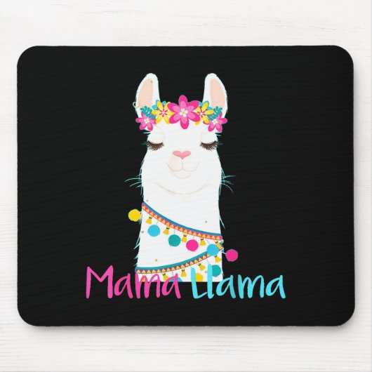 Mama Llama Funny Mother's Day Shirt For Women Mom Mousepad (Vorne)