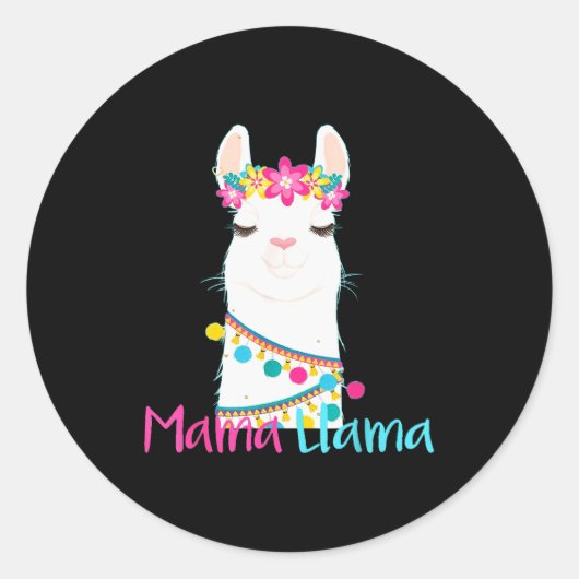 Mama Llama Funny Mother's Day Shirt For Women Mom Runder Aufkleber (Vorderseite)