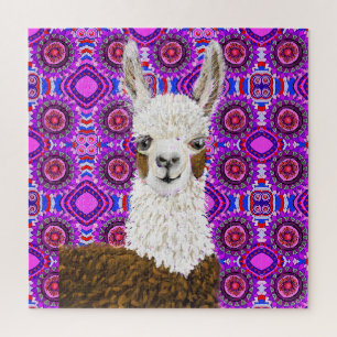 Mama Llama Living In Purple Puzzle