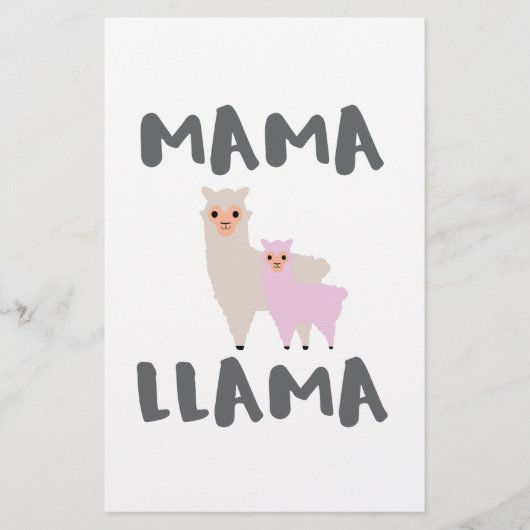 Mama Llama Mama Briefpapier (Vorderseite)