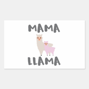 Mama Llama Mama Rechteckiger Aufkleber