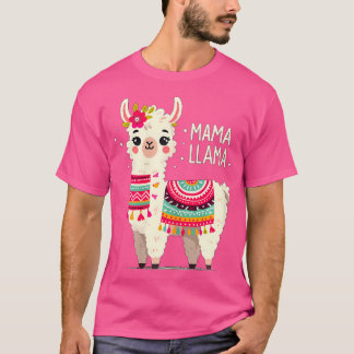 Mama Llama Mother'S Day Birthday Party Mom Alpaca  T-Shirt