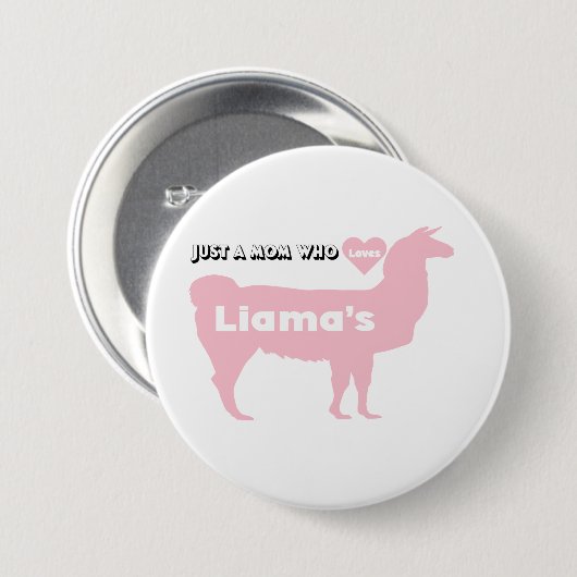 Mama Llama pink Liebe liama Button (Vorne & Hinten)
