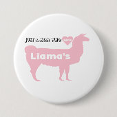 Mama Llama pink Liebe liama Button (Vorderseite)