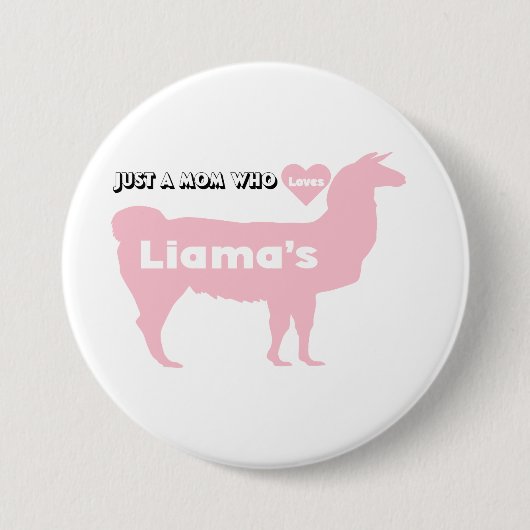 Mama Llama pink Liebe liama Button (Vorderseite)