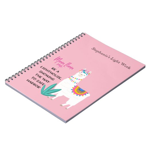 Mama Llama sagt, sei ein Leuchtturm, der den Weg z Notizblock (Linke Seite)