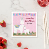 Mama Llama und Baby Pink Polka Dot Baby Dusche Serviette (Beispiel)