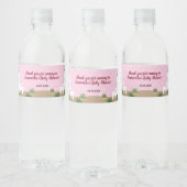 Mama Llama und Baby Pink Polka Dot Baby Dusche Wasserflaschenetikett (Flaschen)