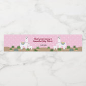 Mama Llama und Baby Pink Polka Dot Baby Dusche Wasserflaschenetikett (Einzelnes Label)