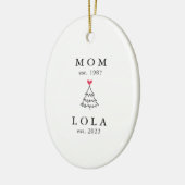 Mama | Lola Year Est. Weihnachten Keramik Ornament (Links)