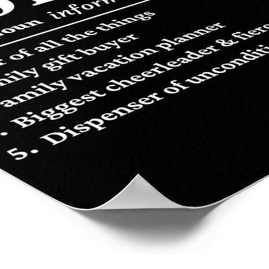 Mama lustige Definition Poster (Ecke)