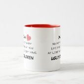 Mama-lustige hässliche KinderTasse Zweifarbige Tasse (Mittel)