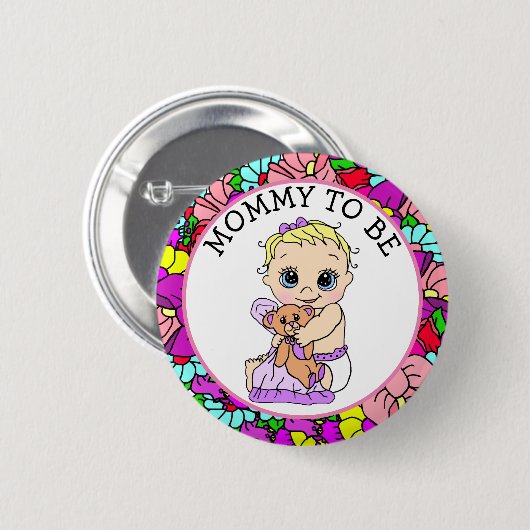 Mama, Mädchendusche zu sein Button (Vorne & Hinten)