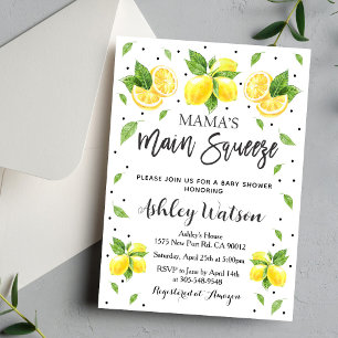 Mama Main Squeeze Zitronen-Baby-Party-Einladung Einladung