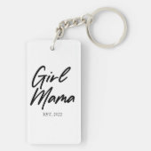 Mama Mama Custom Est Year Minimal Mama Mother Momm Schlüsselanhänger (Rückseite)