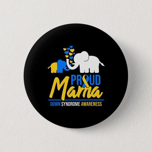 Mama Mama Down Syndrome Awareness Day Niedlich Ele Button (Vorderseite)