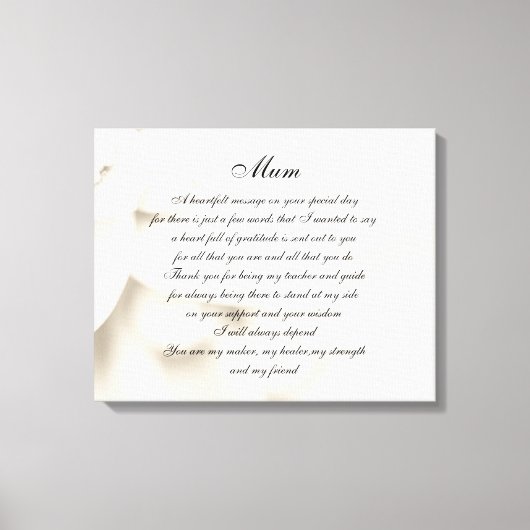 Mama / Mama Gedicht Leinwanddruck (Vorderseite)