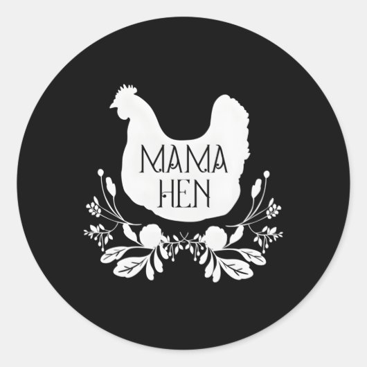 Mama Mama Hen Runder Aufkleber (Vorderseite)
