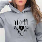 Mama Mama Ma Heart Children Names Hoodie