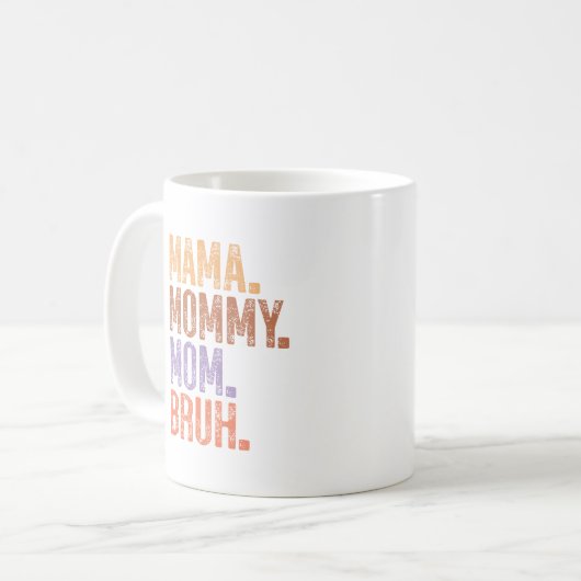 Mama. Mama. Mama. Bruh Kaffeetasse (Vorderseite Links)