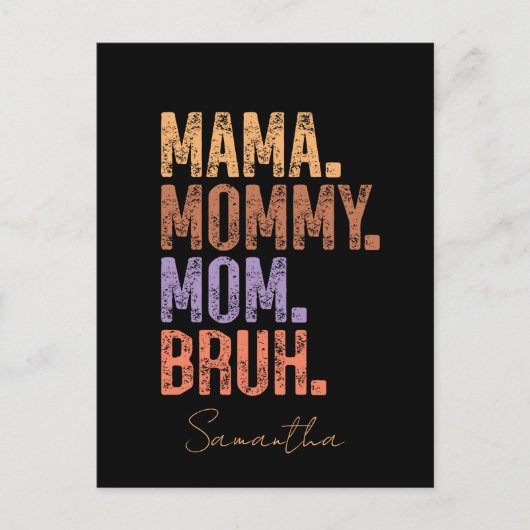 Mama. Mama. Mama. Bruh Postkarte (Vorderseite)