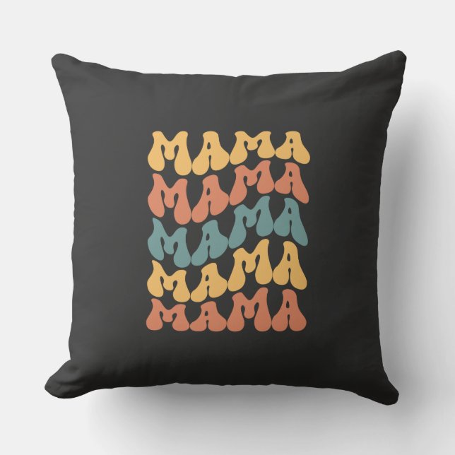 Mama-Mama-Mütter Tag-Mutter-Retro-Niedlich Kissen (Vorderseite)