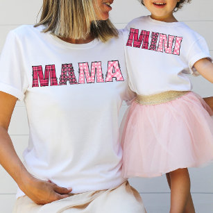 Mama Mama Niedlich Whimsical Rustikal Rosa Kariert T-Shirt