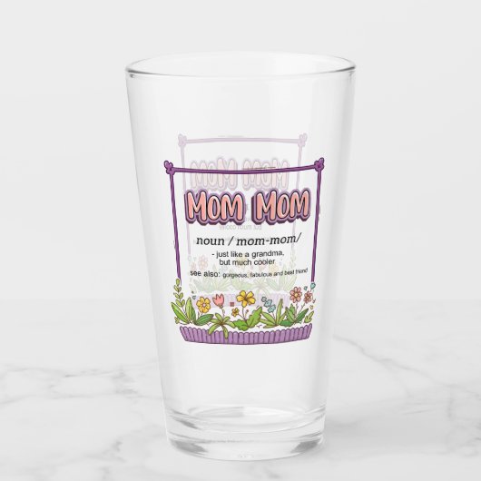 Mama Mama wie ein Oma, aber viel Cooler Glas (Vorderseite)