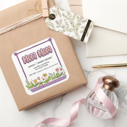 Mama Mama wie ein Oma, aber viel Cooler Quadratischer Aufkleber (Schenken)