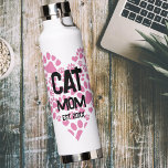 Mama Mama zum Katzen Dog Paw Liebe Herz Trinkflasche<br><div class="desc">Anpassbarer Text ist für Katzen- oder Hundeamas mit Pfotendruckherz anpassbar.</div>