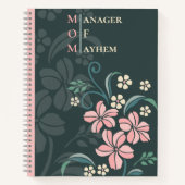 Mama Manager Mayhem Stylish Floral Notizblock (Vorderseite)