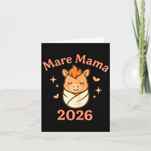 Mama Mare 2026 Fire Horse Matching Cute Funny Mate Karte (Vorderseite)