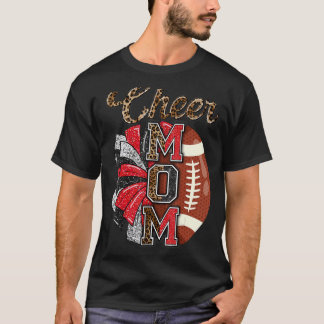 Mama Maroon Leopard Briefe Cheer Pom Poms 1 T-Shirt