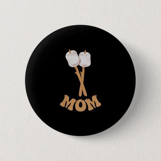 Mama Marshmallow glücklicher Camper 1. Geburtstag Button (Vorderseite)