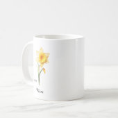 Mama März Geburtsblume Narzisse Kaffeetasse (Vorderseite Links)
