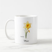 Mama März Geburtsblume Narzisse Kaffeetasse (Links)