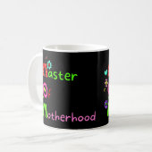 MAMA MASTER OF MOTHERHOOD lustiger Muttertag Kaffeetasse (Vorderseite Links)