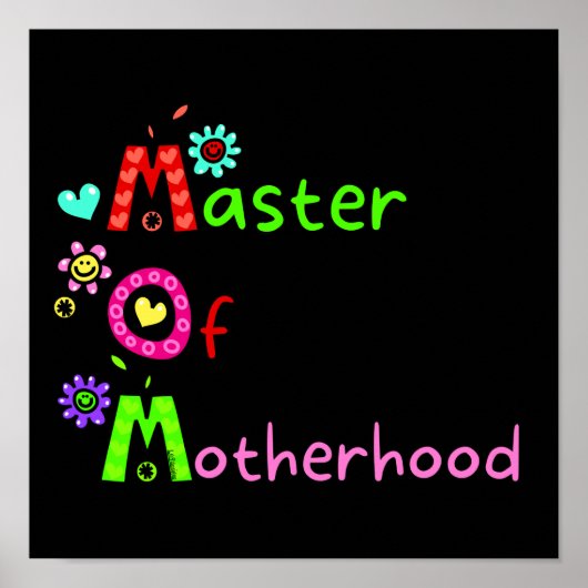 MAMA MASTER OF MOTHERHOOD lustiger Muttertag Poster (Vorne)