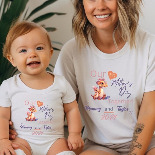 Mama Matching Dinosaur Our First Mother'sdayTogeth T-Shirt
