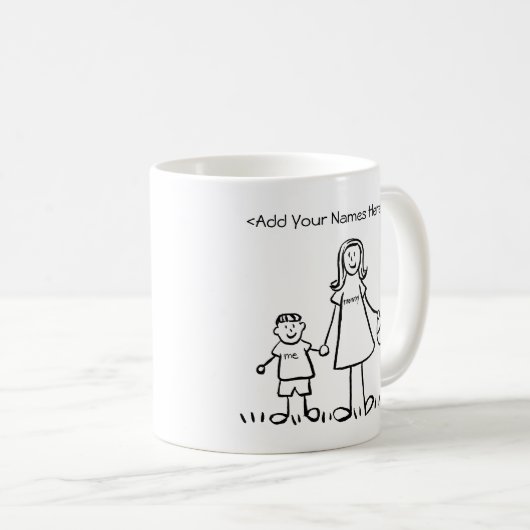 Mama & Me - Mother & Little Boy Custom Tasse (VorderseiteRechts)
