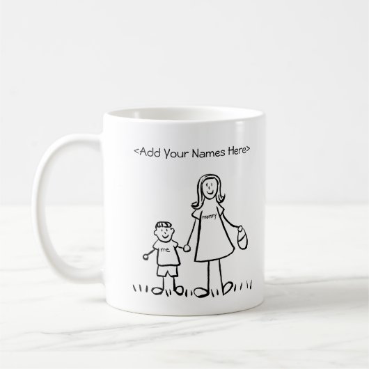 Mama & Me - Mother & Little Boy Custom Tasse (Links)