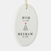 Mama | Meemaw Year Est. Weihnachten Keramik Ornament (Rechts)