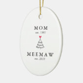 Mama | Meemaw Year Est. Weihnachten Keramik Ornament (Links)
