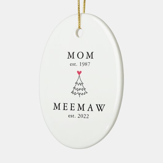 Mama | Meemaw Year Est. Weihnachten Keramik Ornament (Links)