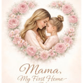Mama — Mein erstes Zuhause | Mutter-und-Tochter-Bl Flachmann