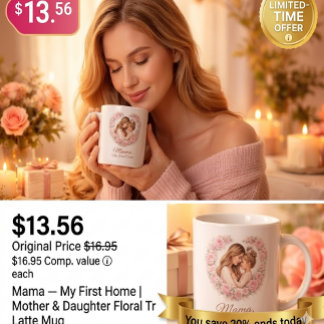 Mama — Mein erstes Zuhause | Mutter-und-Tochter-Bl Jumbo-Tasse